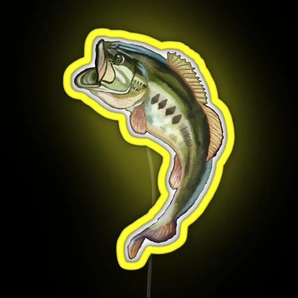 Largemouth Bass Jumping RGB Neon Sign