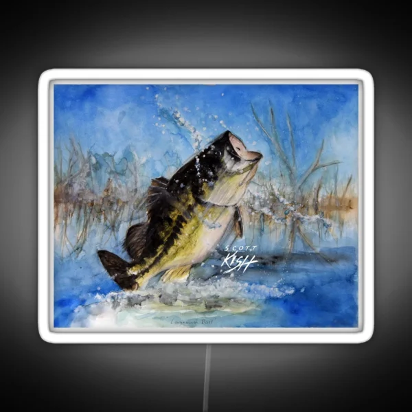 Largemouth Bass Painting RGB Neon Sign