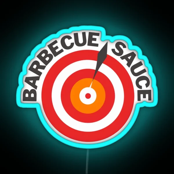 Lasso Inspired Barbecue Sauce Dart Board Design RGB Neon Sign