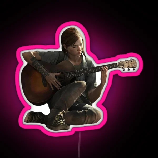 Last Of Us Ellie Guitar Clicker Realistic RGB Neon Sign