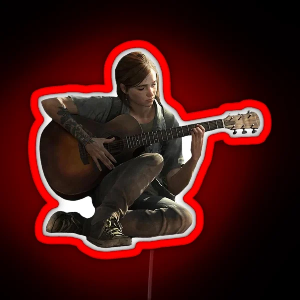 Last Of Us Ellie Guitar Clicker Realistic RGB Neon Sign