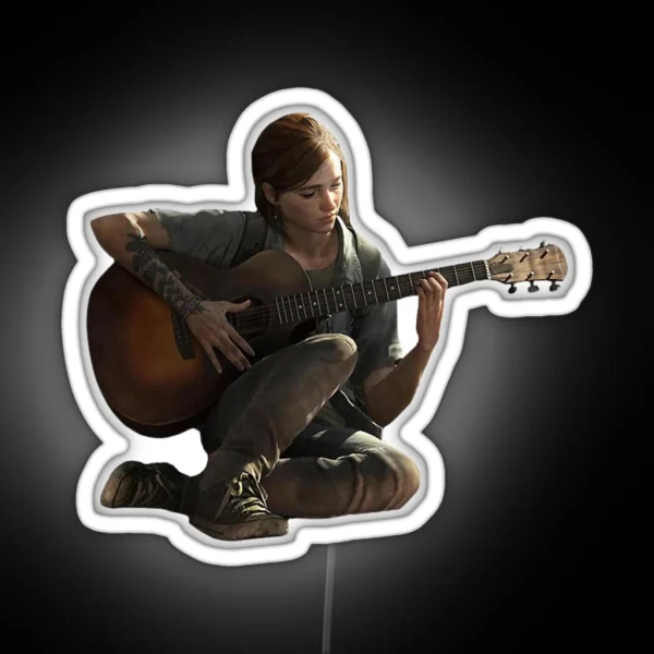 Last Of Us Ellie Guitar Clicker Realistic RGB Neon Sign