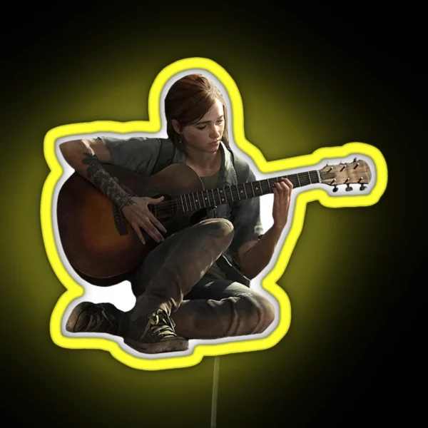 Last Of Us Ellie Guitar Clicker Realistic RGB Neon Sign