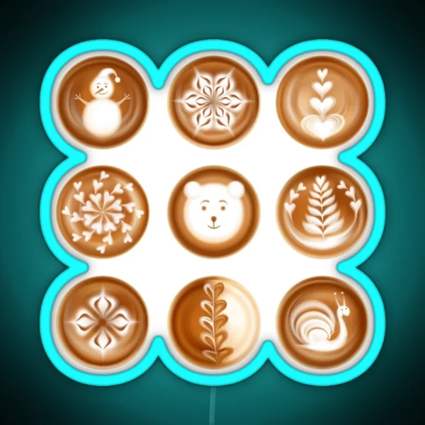 Latte Art For Coffee Lover Design RGB Neon Sign