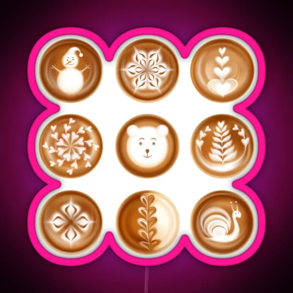 Latte Art For Coffee Lover Design RGB Neon Sign