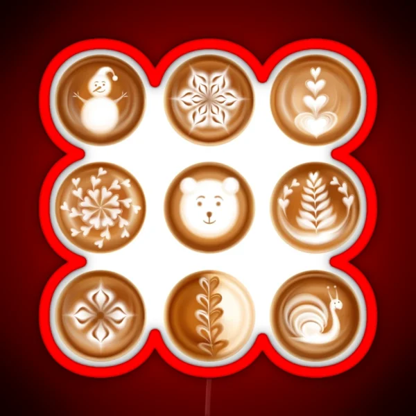 Latte Art For Coffee Lover Design RGB Neon Sign