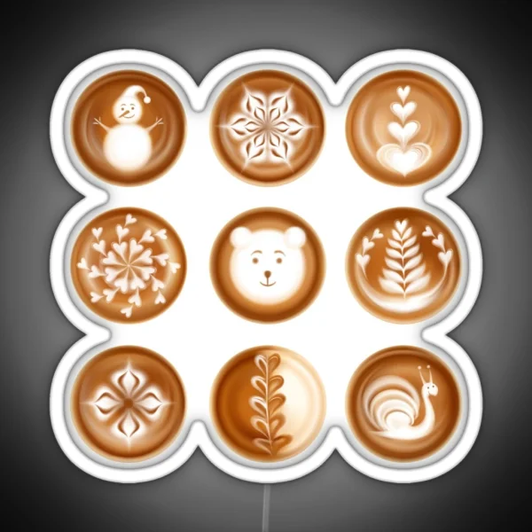 Latte Art For Coffee Lover Design RGB Neon Sign