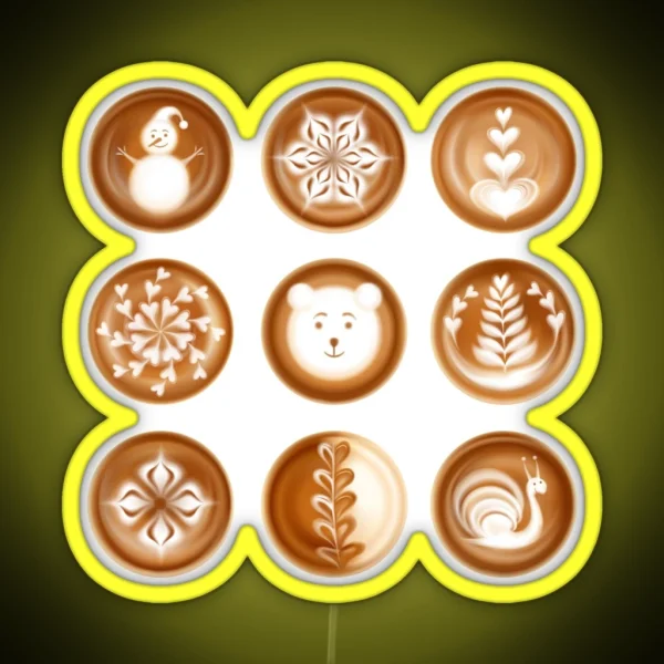 Latte Art For Coffee Lover Design RGB Neon Sign
