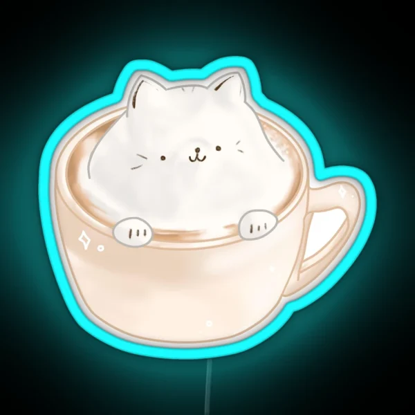 Latte Cat RGB Neon Sign