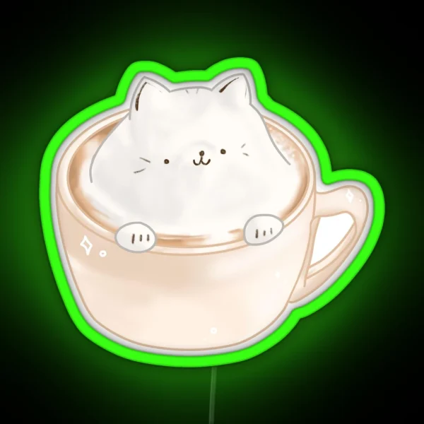 Latte Cat RGB Neon Sign