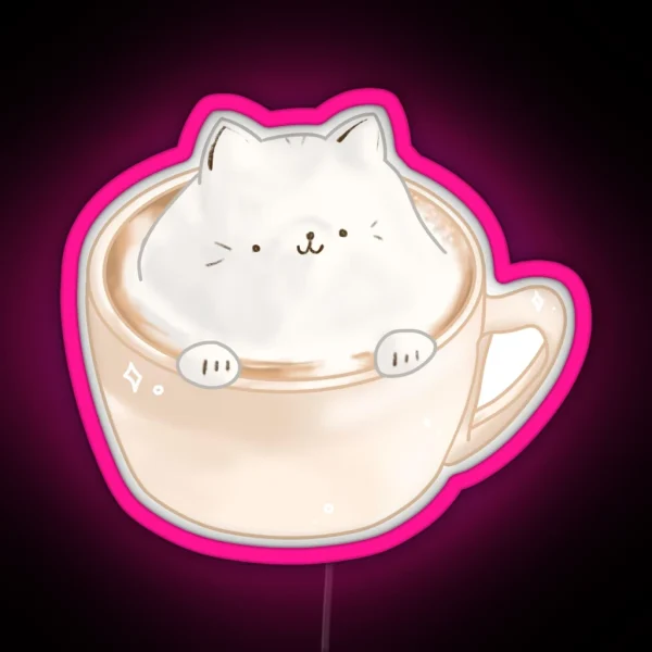 Latte Cat RGB Neon Sign