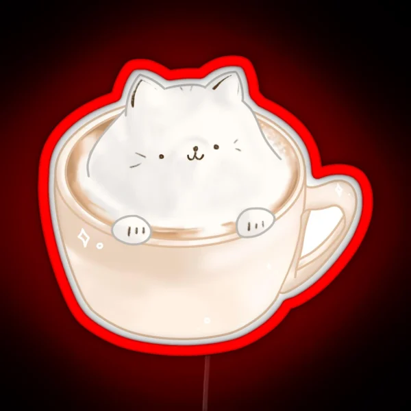 Latte Cat RGB Neon Sign