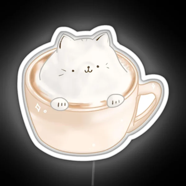 Latte Cat RGB Neon Sign