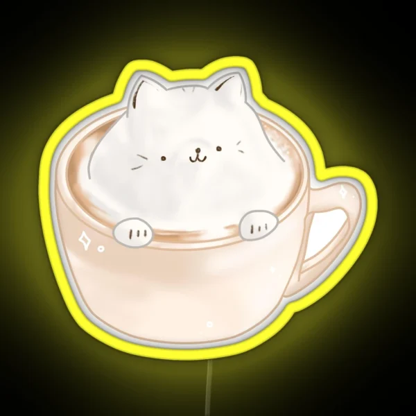 Latte Cat RGB Neon Sign