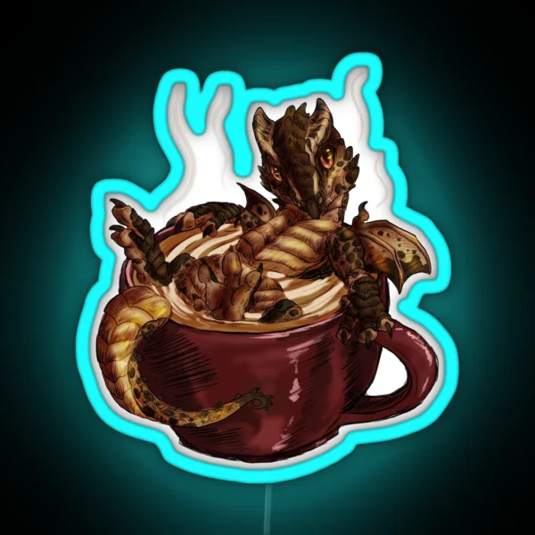 Latte Dragon RGB Neon Sign