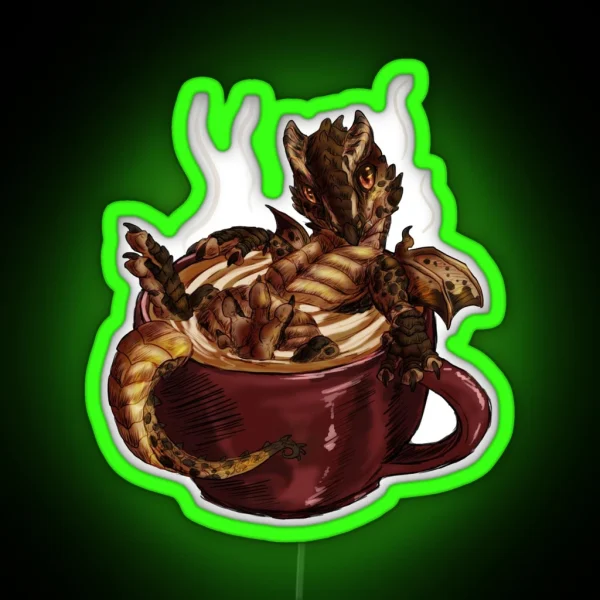 Latte Dragon RGB Neon Sign