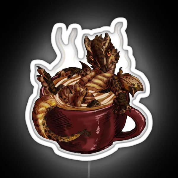 Latte Dragon RGB Neon Sign