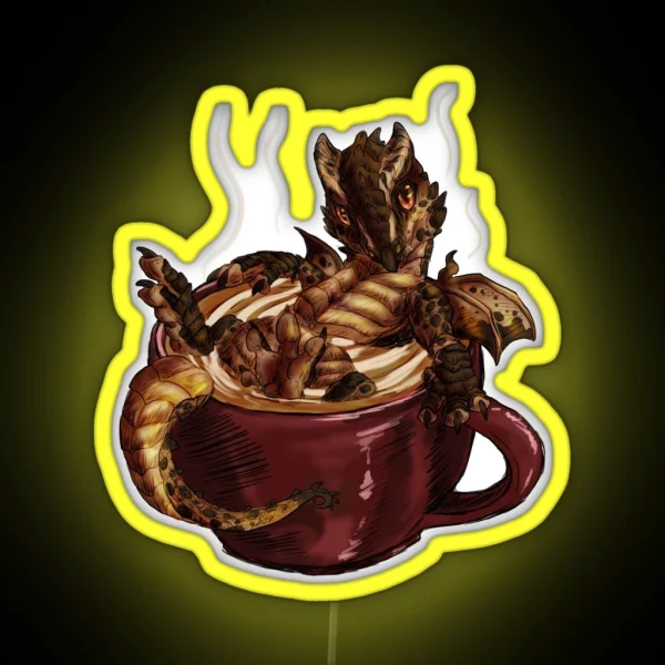 Latte Dragon RGB Neon Sign