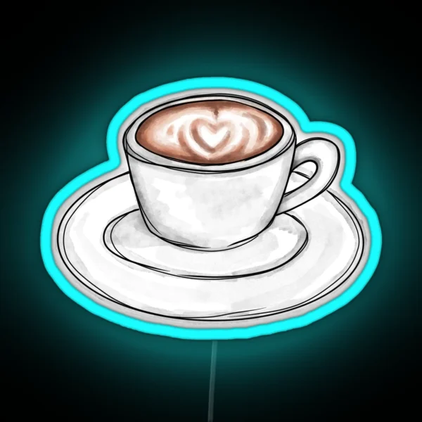 Latte For Here RGB Neon Sign