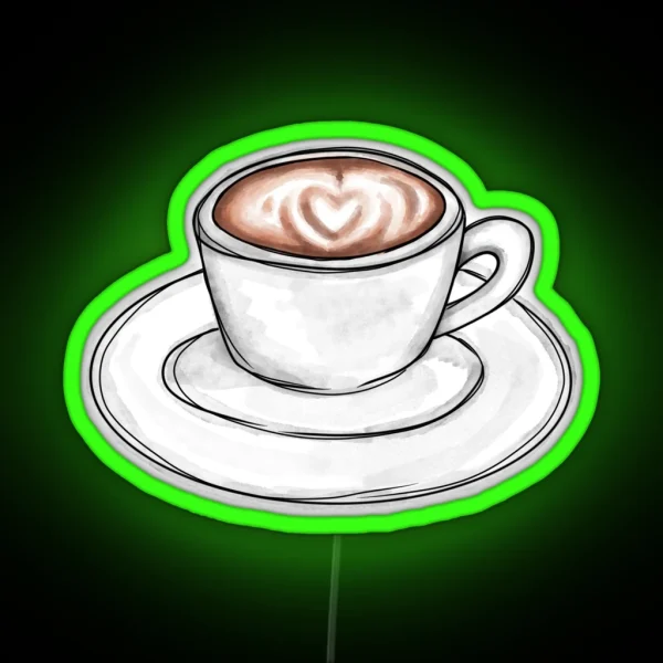 Latte For Here RGB Neon Sign