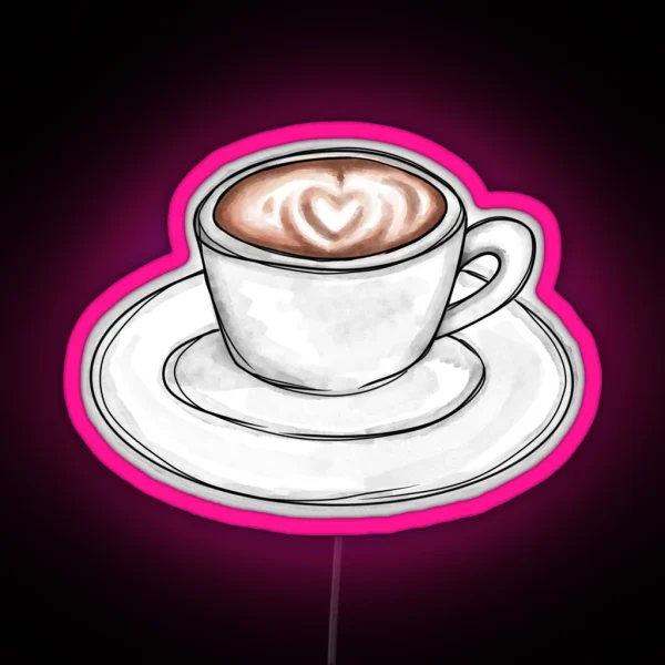 Latte For Here RGB Neon Sign