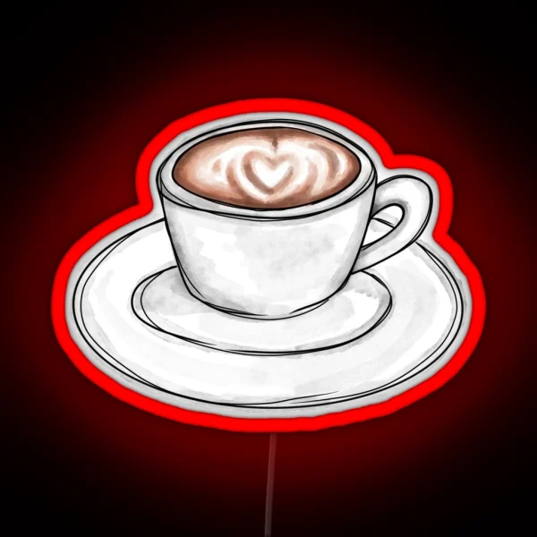 Latte For Here RGB Neon Sign