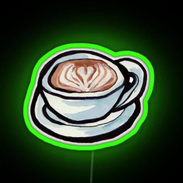 Latte Heart RGB Neon Sign