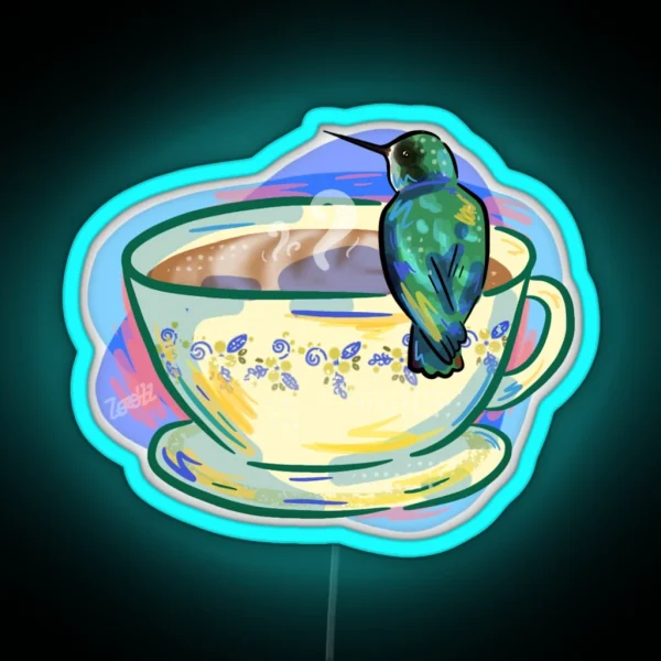Latte Hummingbird RGB Neon Sign