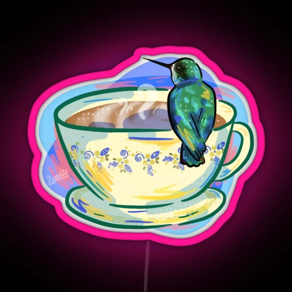 Latte Hummingbird RGB Neon Sign