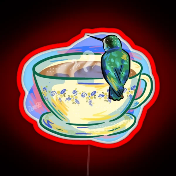 Latte Hummingbird RGB Neon Sign