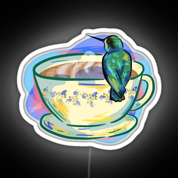 Latte Hummingbird RGB Neon Sign