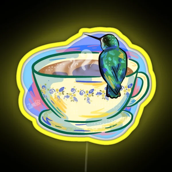 Latte Hummingbird RGB Neon Sign