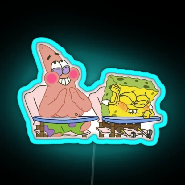 Laughing Spongebob And Patrick RGB Neon Sign