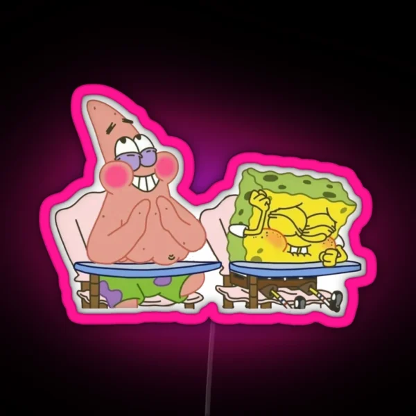 Laughing Spongebob And Patrick RGB Neon Sign