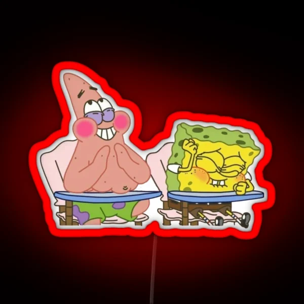 Laughing Spongebob And Patrick RGB Neon Sign