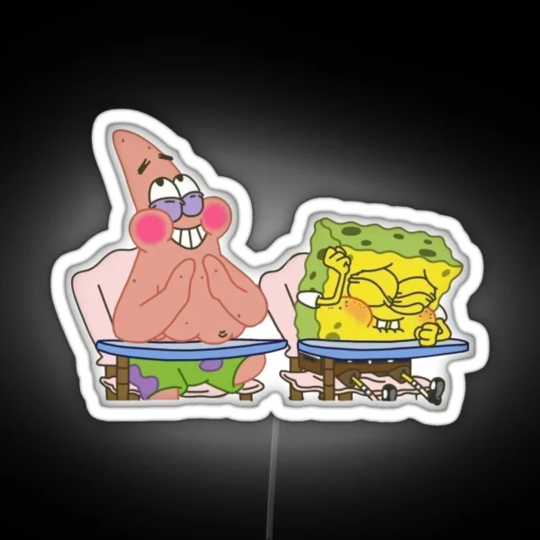 Laughing Spongebob And Patrick RGB Neon Sign