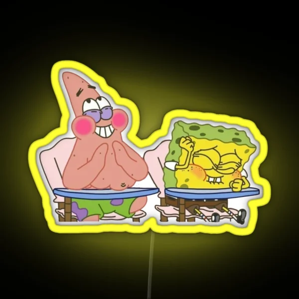 Laughing Spongebob And Patrick RGB Neon Sign