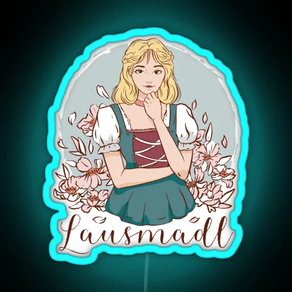 Lausmadl Bavaria Dirndl Girl RGB Neon Sign