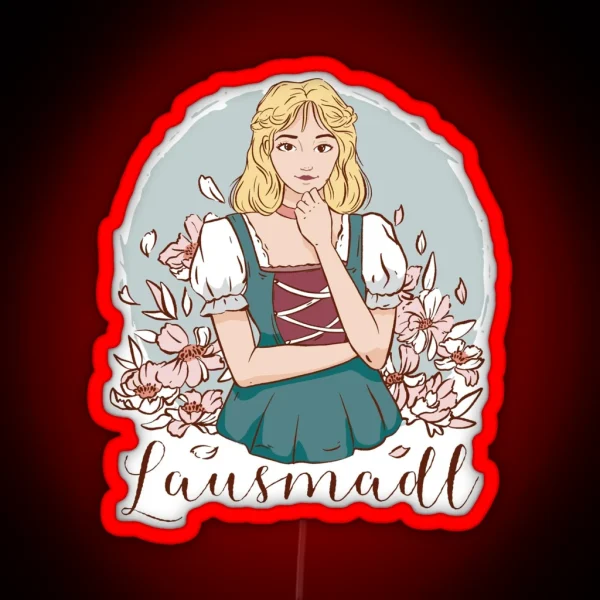 Lausmadl Bavaria Dirndl Girl RGB Neon Sign