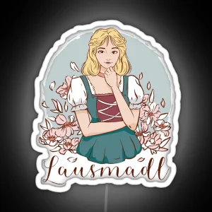 Lausmadl Bavaria Dirndl Girl RGB Neon Sign