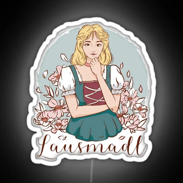 Lausmadl Bavaria Dirndl Girl RGB Neon Sign