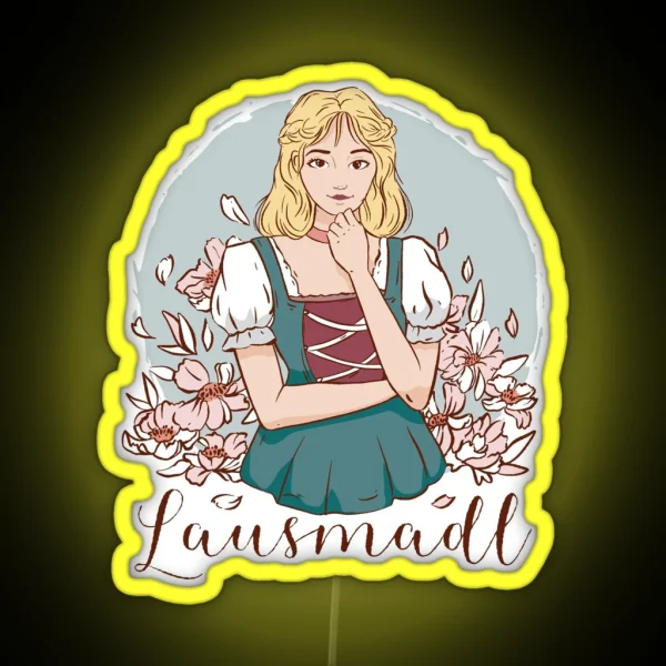 Lausmadl Bavaria Dirndl Girl RGB Neon Sign