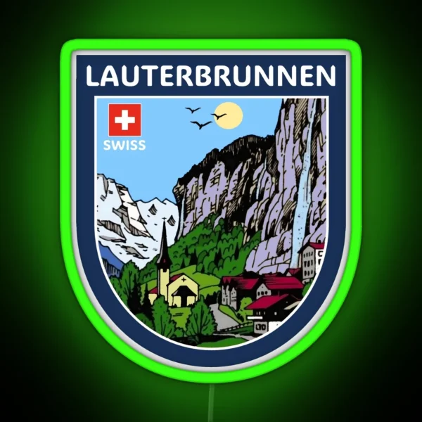 Lauterbrunnen Valley Swiss Alps RGB Neon Sign