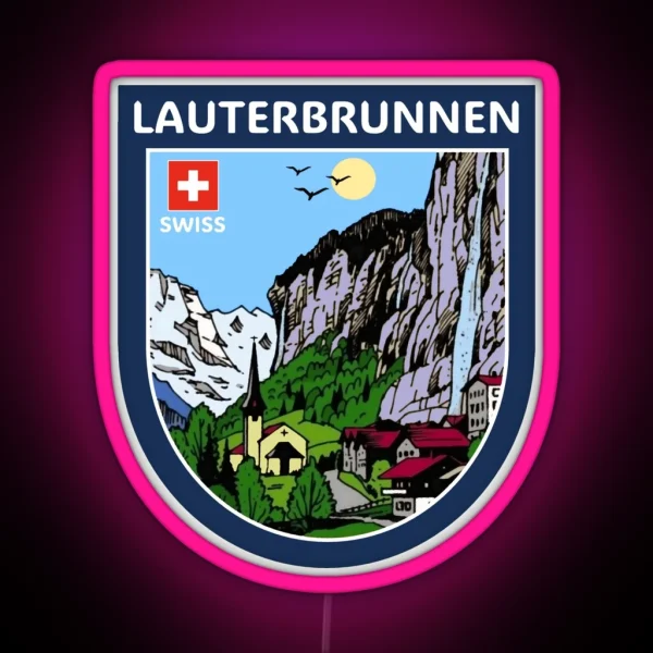 Lauterbrunnen Valley Swiss Alps RGB Neon Sign