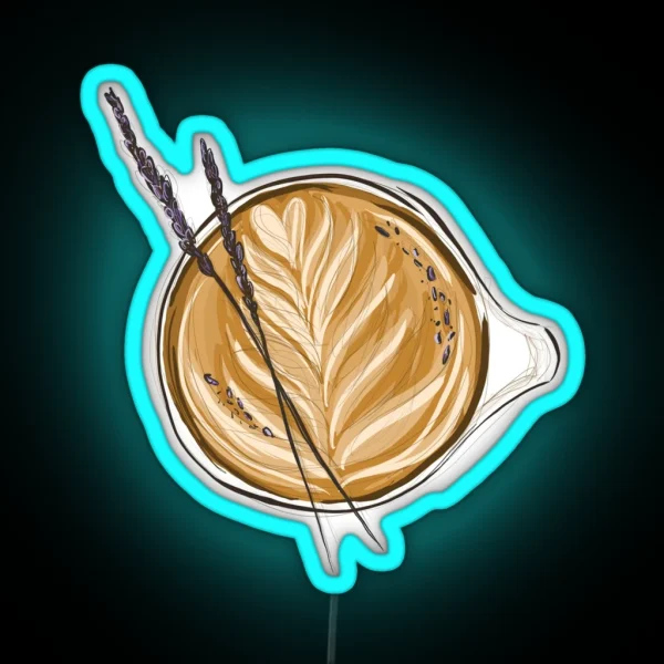 Lavender Latte Art RGB Neon Sign