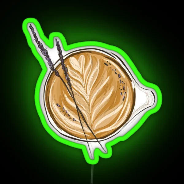 Lavender Latte Art RGB Neon Sign