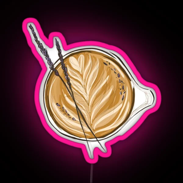 Lavender Latte Art RGB Neon Sign