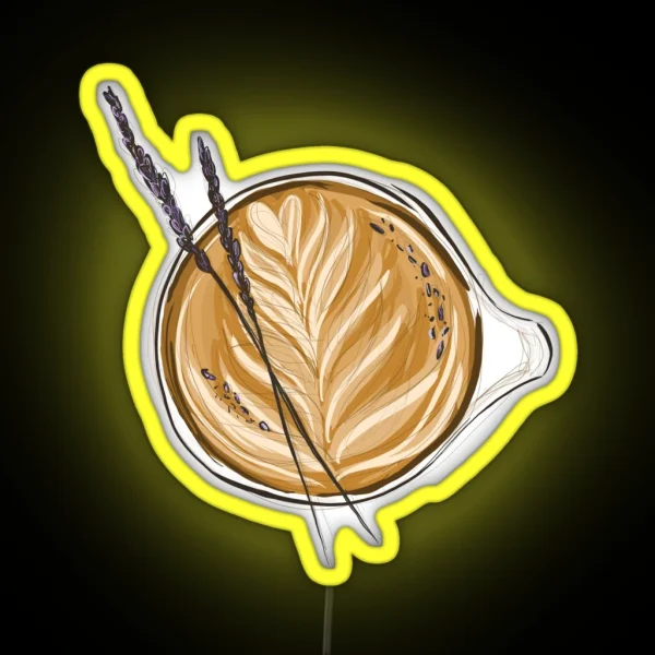 Lavender Latte Art RGB Neon Sign