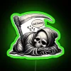 Lazy Reaper Not Today Graphic Tee RGB Neon Sign - Image 3