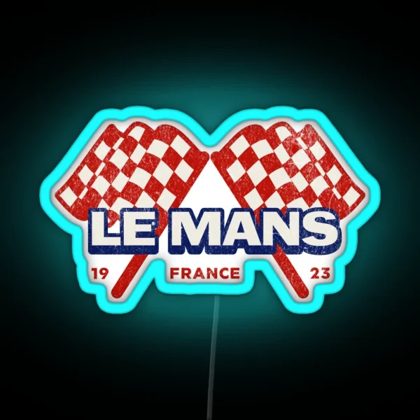 Le Mans France 1923 Racing Inspired Vintage Distressed RGB Neon Sign